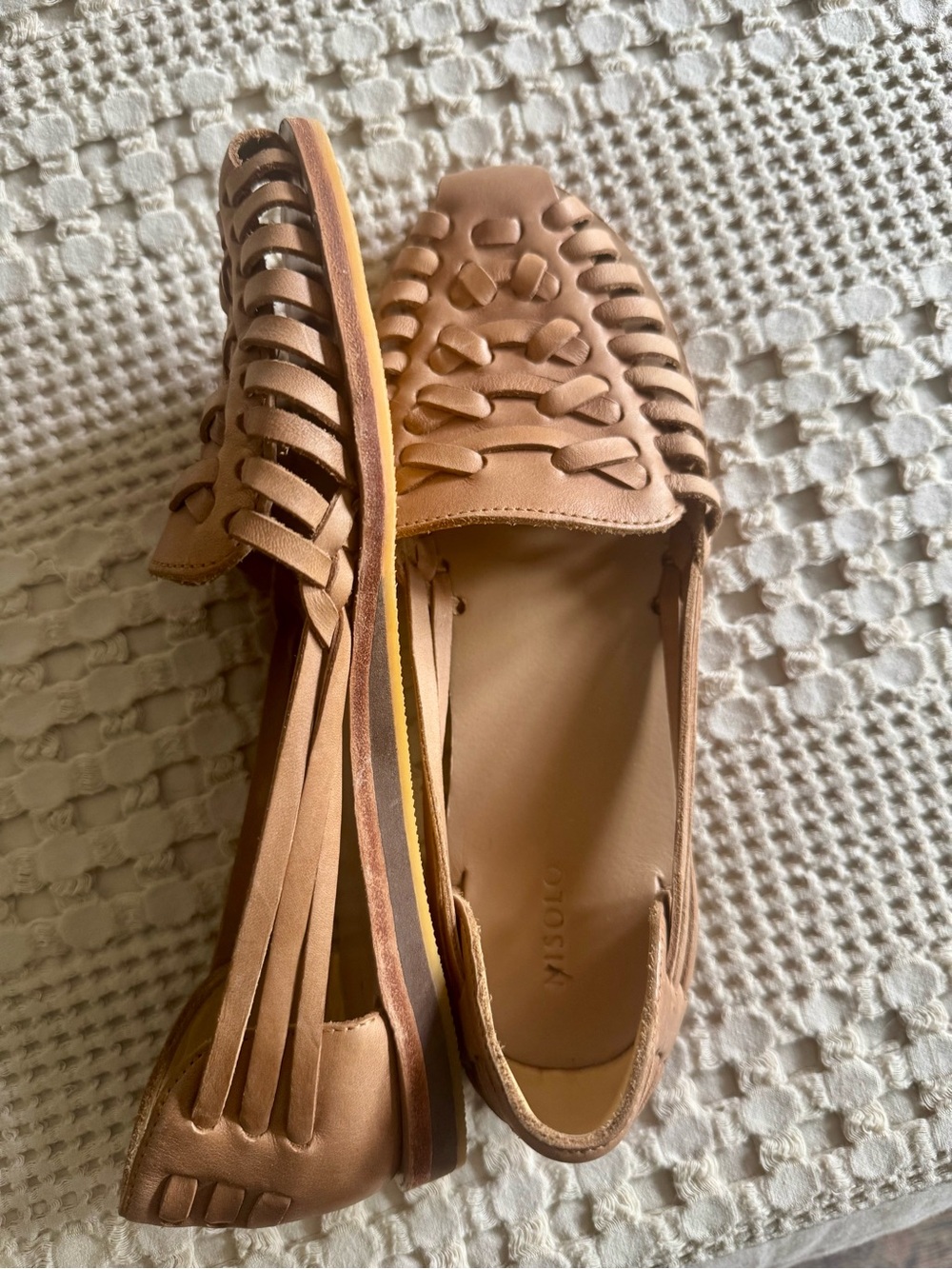 Nisolo Tan Leather Huarache Sandals - Picture 10 of 11
